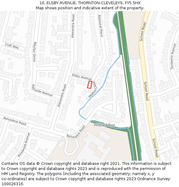 10, ELSBY AVENUE, THORNTON-CLEVELEYS, FY5 5HX: Location map and indicative extent of plot