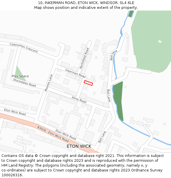 10, INKERMAN ROAD, ETON WICK, WINDSOR, SL4 6LE: Location map and indicative extent of plot