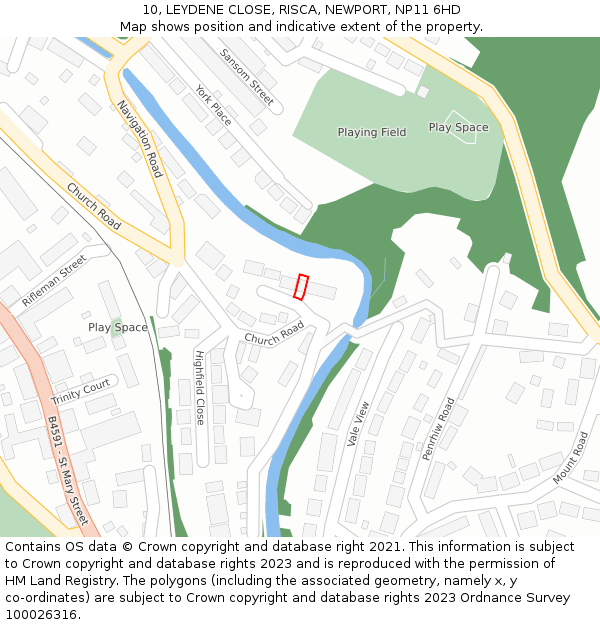 10, LEYDENE CLOSE, RISCA, NEWPORT, NP11 6HD: Location map and indicative extent of plot