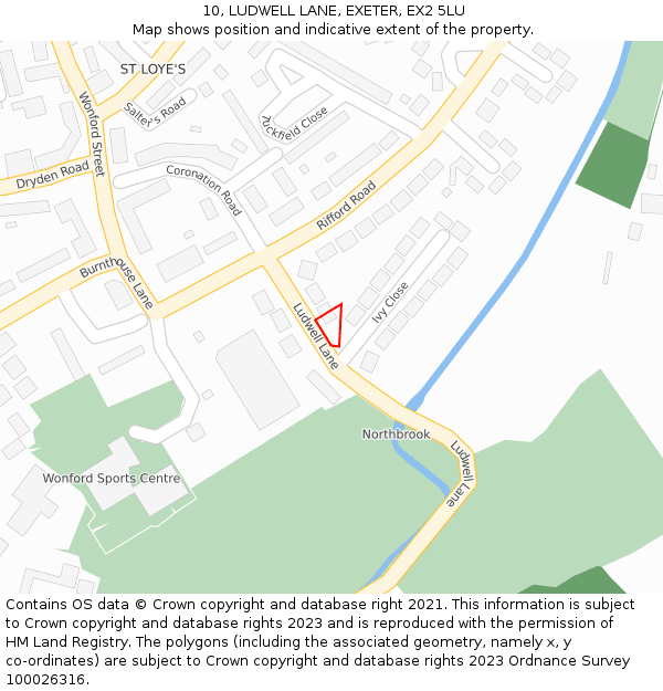 10, LUDWELL LANE, EXETER, EX2 5LU: Location map and indicative extent of plot