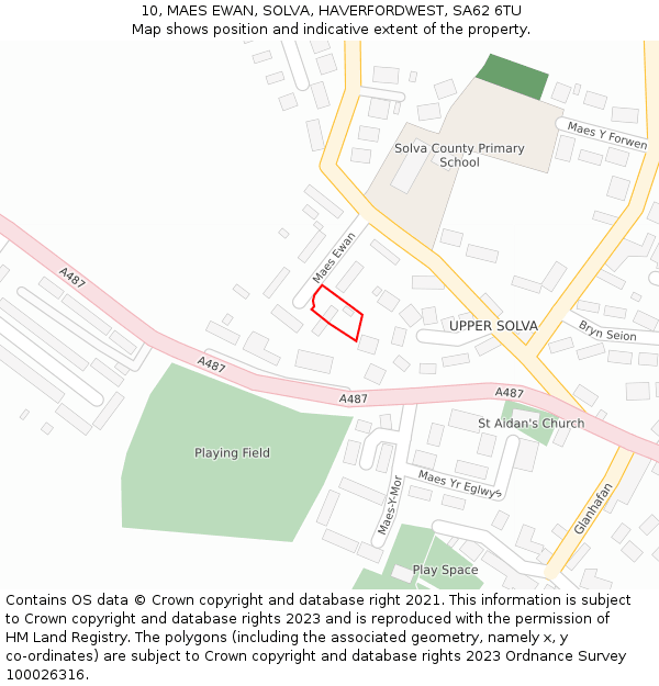 10, MAES EWAN, SOLVA, HAVERFORDWEST, SA62 6TU: Location map and indicative extent of plot