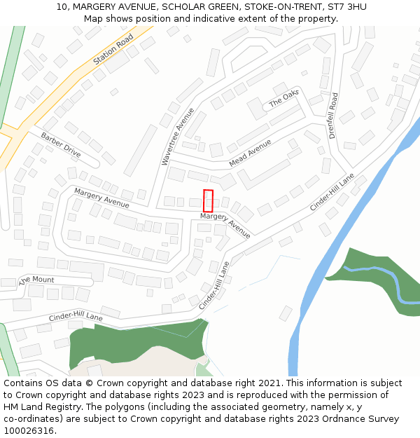 10, MARGERY AVENUE, SCHOLAR GREEN, STOKE-ON-TRENT, ST7 3HU: Location map and indicative extent of plot