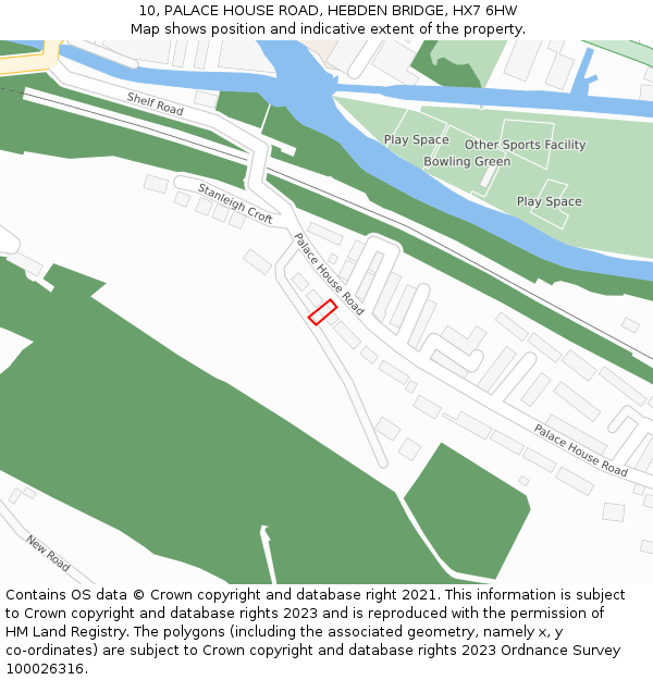 10, PALACE HOUSE ROAD, HEBDEN BRIDGE, HX7 6HW: Location map and indicative extent of plot