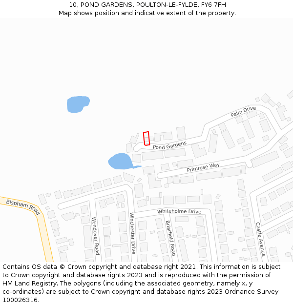 10, POND GARDENS, POULTON-LE-FYLDE, FY6 7FH: Location map and indicative extent of plot