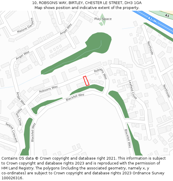 10, ROBSONS WAY, BIRTLEY, CHESTER LE STREET, DH3 1GA: Location map and indicative extent of plot