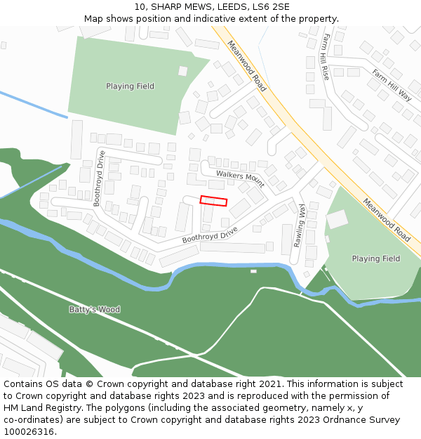 10, SHARP MEWS, LEEDS, LS6 2SE: Location map and indicative extent of plot
