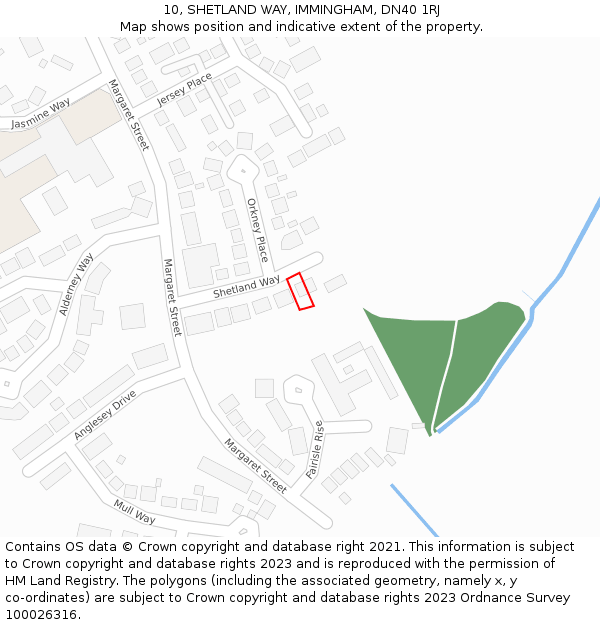 10, SHETLAND WAY, IMMINGHAM, DN40 1RJ: Location map and indicative extent of plot