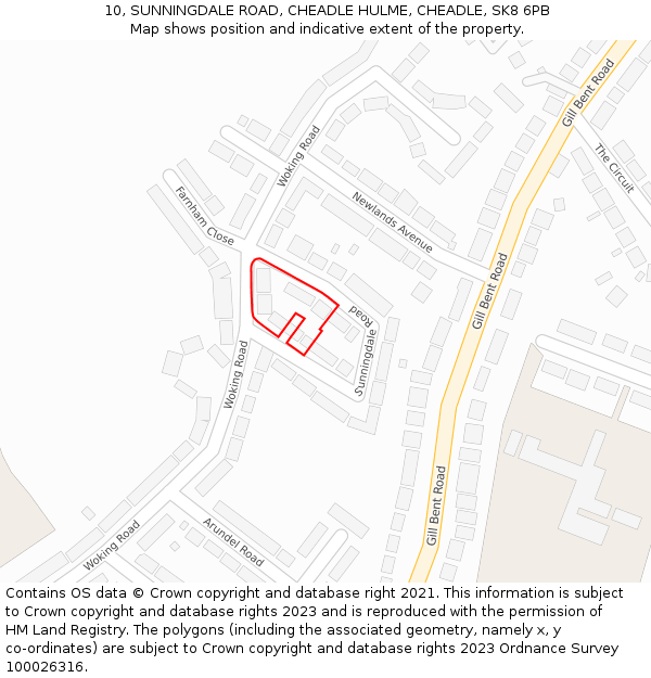 10, SUNNINGDALE ROAD, CHEADLE HULME, CHEADLE, SK8 6PB: Location map and indicative extent of plot