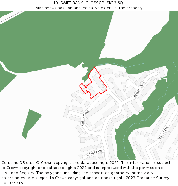 10, SWIFT BANK, GLOSSOP, SK13 6QH: Location map and indicative extent of plot