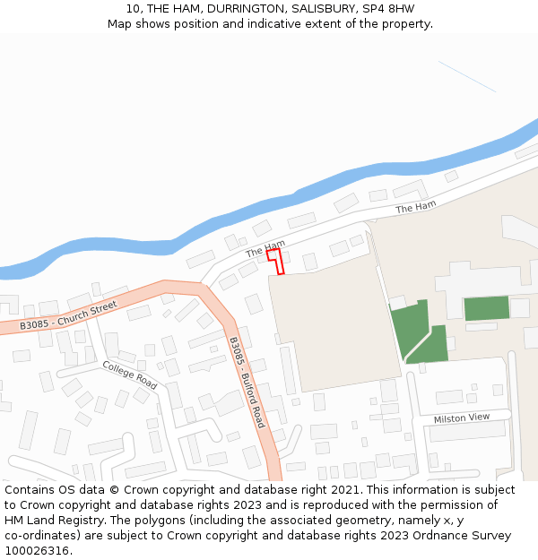 10, THE HAM, DURRINGTON, SALISBURY, SP4 8HW: Location map and indicative extent of plot