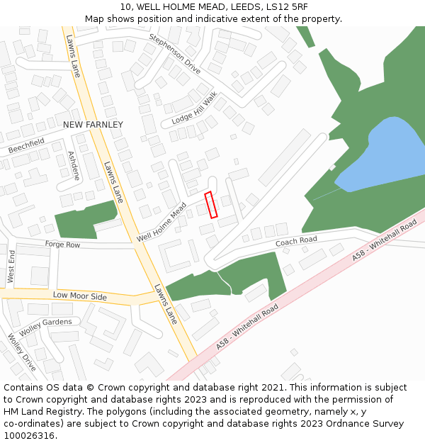 10, WELL HOLME MEAD, LEEDS, LS12 5RF: Location map and indicative extent of plot