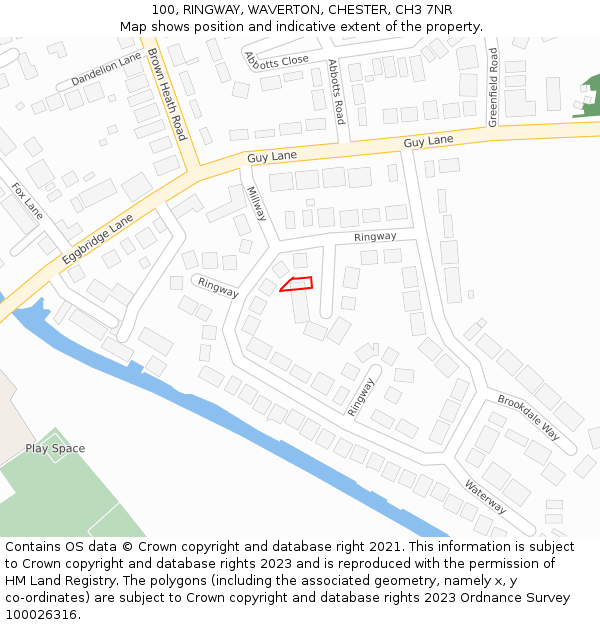 100, RINGWAY, WAVERTON, CHESTER, CH3 7NR: Location map and indicative extent of plot