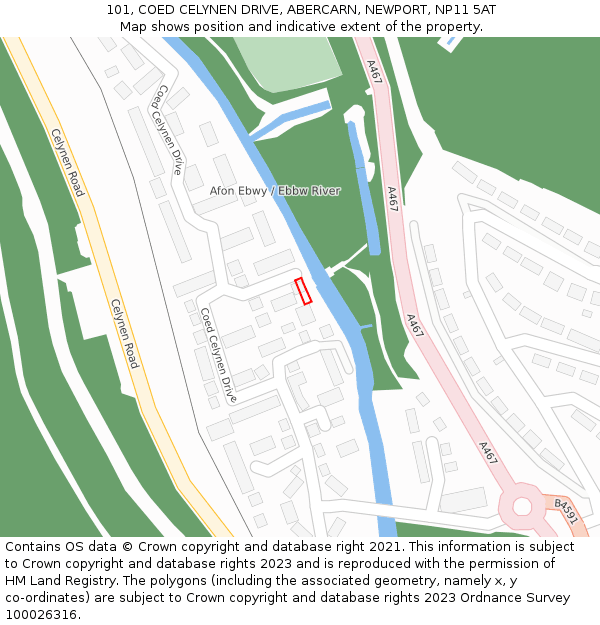 101, COED CELYNEN DRIVE, ABERCARN, NEWPORT, NP11 5AT: Location map and indicative extent of plot