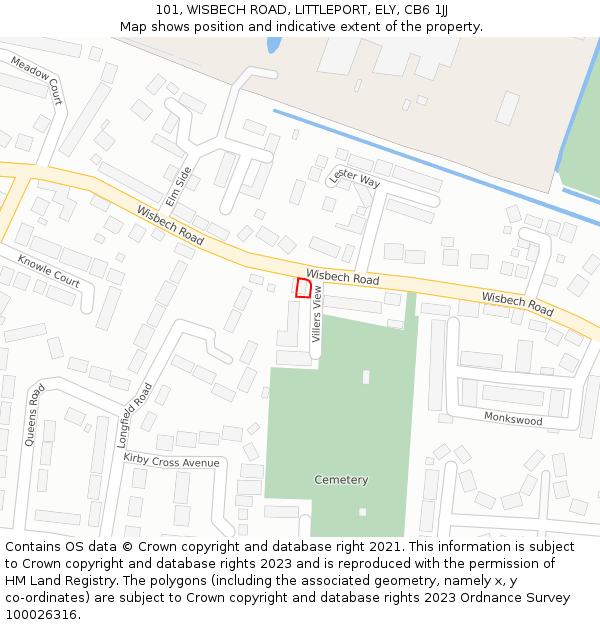 101, WISBECH ROAD, LITTLEPORT, ELY, CB6 1JJ: Location map and indicative extent of plot