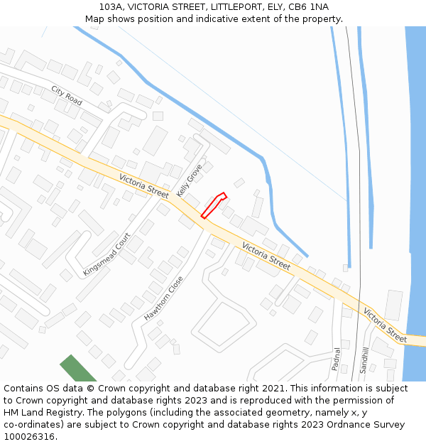 103A, VICTORIA STREET, LITTLEPORT, ELY, CB6 1NA: Location map and indicative extent of plot