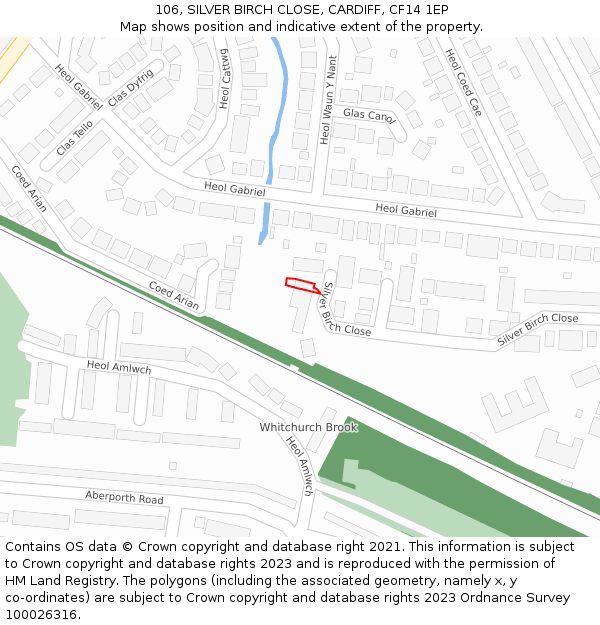 106, SILVER BIRCH CLOSE, CARDIFF, CF14 1EP: Location map and indicative extent of plot
