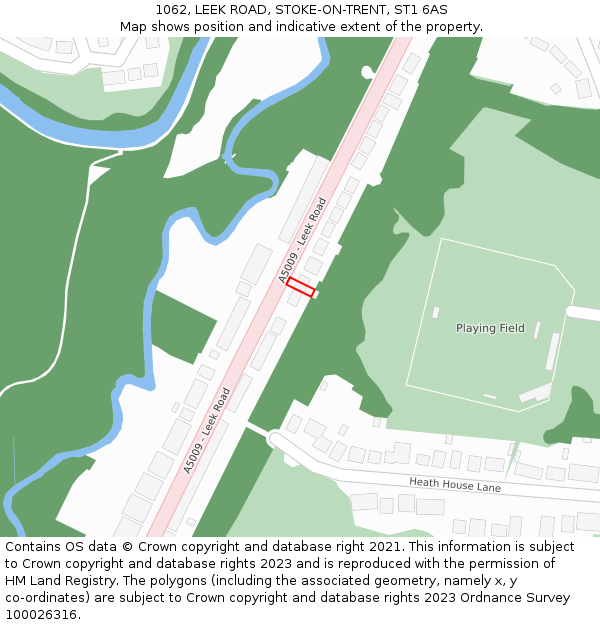 1062, LEEK ROAD, STOKE-ON-TRENT, ST1 6AS: Location map and indicative extent of plot