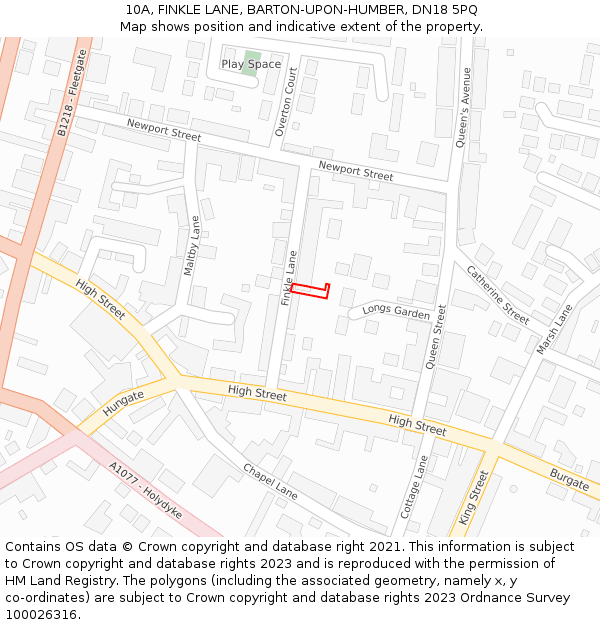 10A, FINKLE LANE, BARTON-UPON-HUMBER, DN18 5PQ: Location map and indicative extent of plot