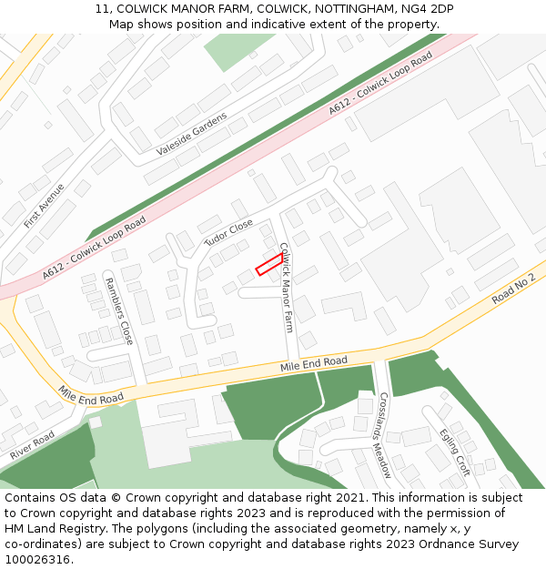 11, COLWICK MANOR FARM, COLWICK, NOTTINGHAM, NG4 2DP: Location map and indicative extent of plot