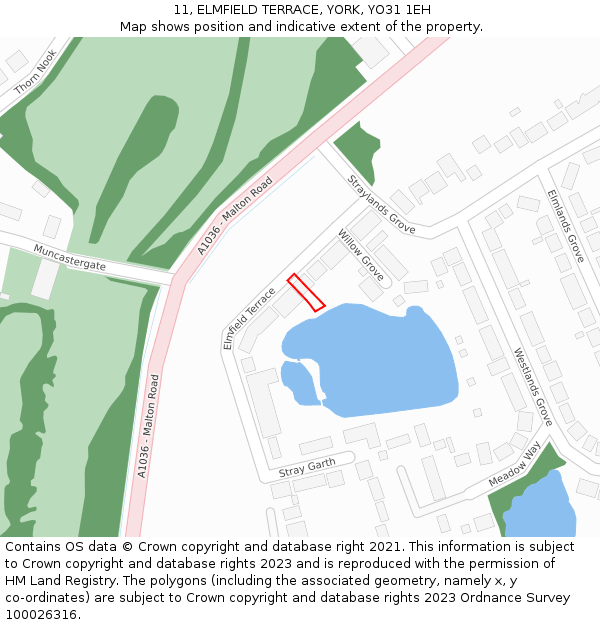 11, ELMFIELD TERRACE, YORK, YO31 1EH: Location map and indicative extent of plot