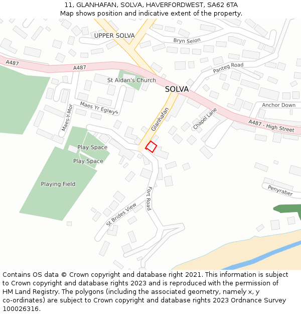 11, GLANHAFAN, SOLVA, HAVERFORDWEST, SA62 6TA: Location map and indicative extent of plot