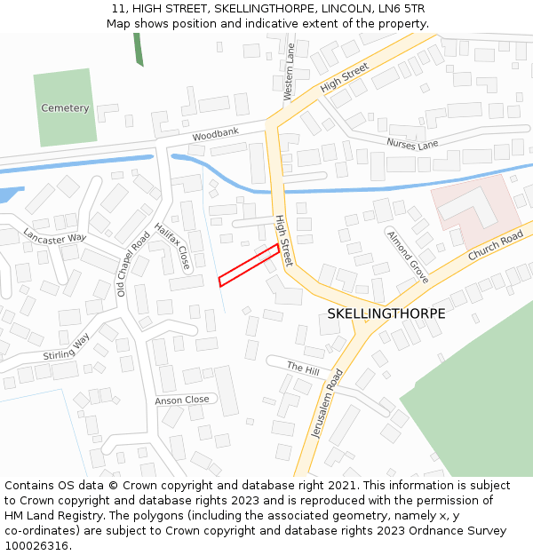 11, HIGH STREET, SKELLINGTHORPE, LINCOLN, LN6 5TR: Location map and indicative extent of plot