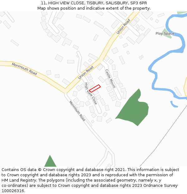 11, HIGH VIEW CLOSE, TISBURY, SALISBURY, SP3 6PR: Location map and indicative extent of plot