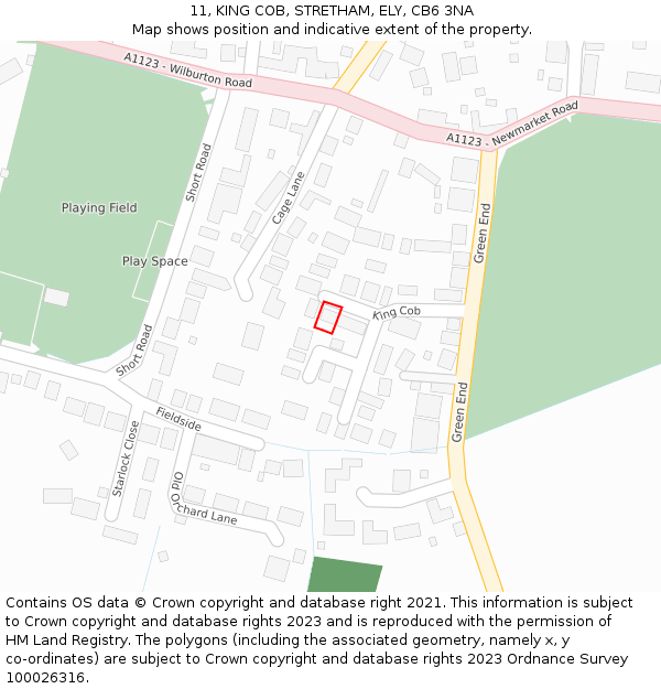 11, KING COB, STRETHAM, ELY, CB6 3NA: Location map and indicative extent of plot