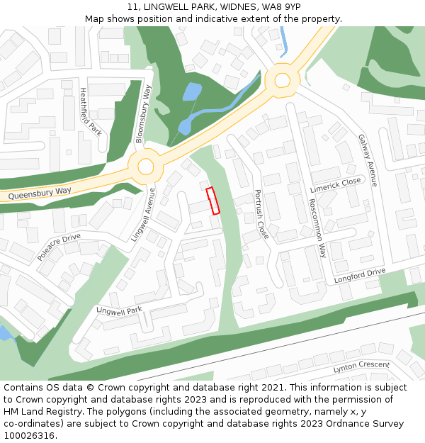 11, LINGWELL PARK, WIDNES, WA8 9YP: Location map and indicative extent of plot