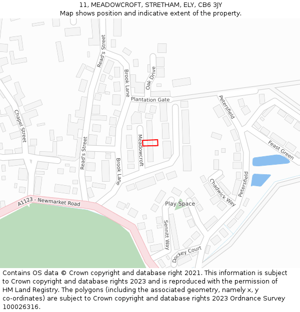 11, MEADOWCROFT, STRETHAM, ELY, CB6 3JY: Location map and indicative extent of plot