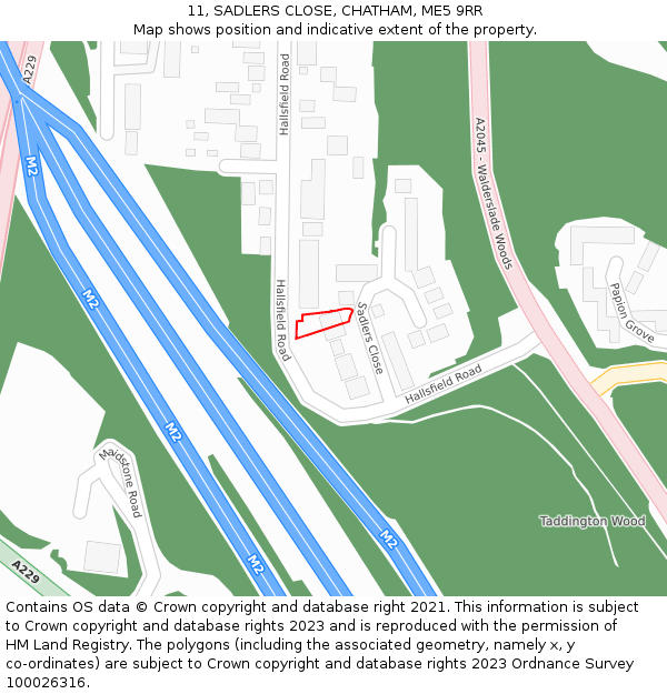 11, SADLERS CLOSE, CHATHAM, ME5 9RR: Location map and indicative extent of plot