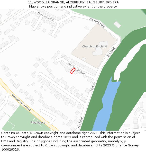 11, WOODLEA GRANGE, ALDERBURY, SALISBURY, SP5 3PA: Location map and indicative extent of plot