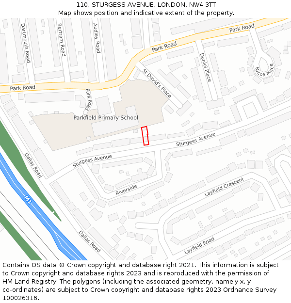 110, STURGESS AVENUE, LONDON, NW4 3TT: Location map and indicative extent of plot