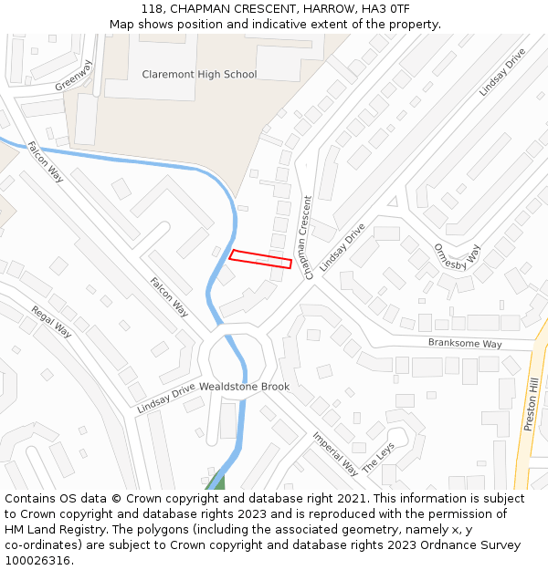 118, CHAPMAN CRESCENT, HARROW, HA3 0TF: Location map and indicative extent of plot