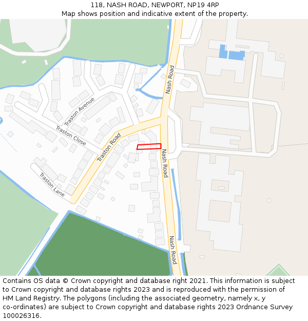 118, NASH ROAD, NEWPORT, NP19 4RP: Location map and indicative extent of plot
