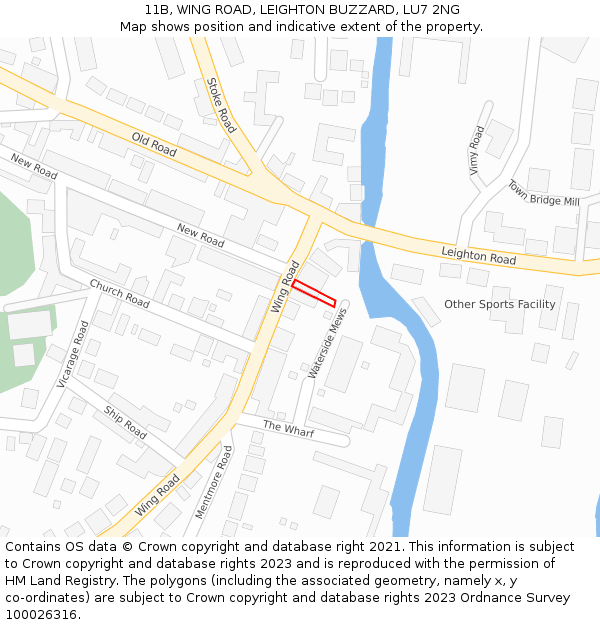 11B, WING ROAD, LEIGHTON BUZZARD, LU7 2NG: Location map and indicative extent of plot