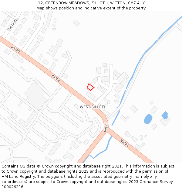 12, GREENROW MEADOWS, SILLOTH, WIGTON, CA7 4HY: Location map and indicative extent of plot