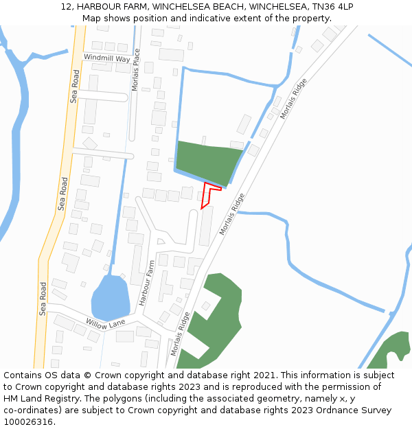 12, HARBOUR FARM, WINCHELSEA BEACH, WINCHELSEA, TN36 4LP: Location map and indicative extent of plot