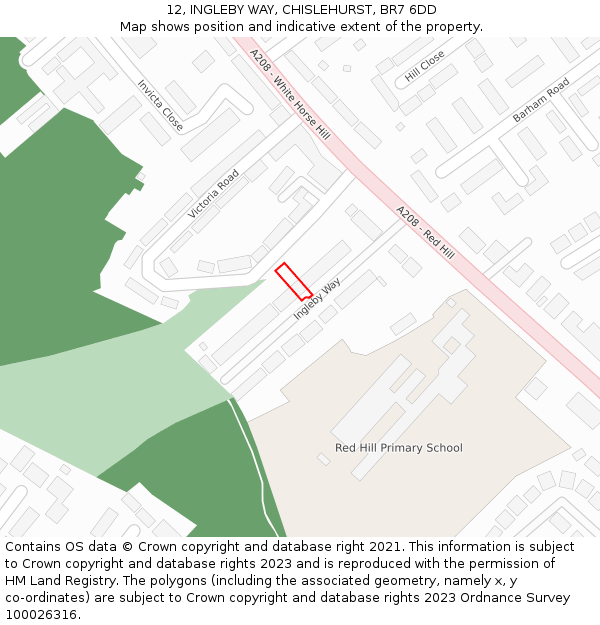 12, INGLEBY WAY, CHISLEHURST, BR7 6DD: Location map and indicative extent of plot