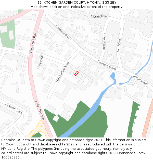 12, KITCHEN GARDEN COURT, HITCHIN, SG5 2BY: Location map and indicative extent of plot