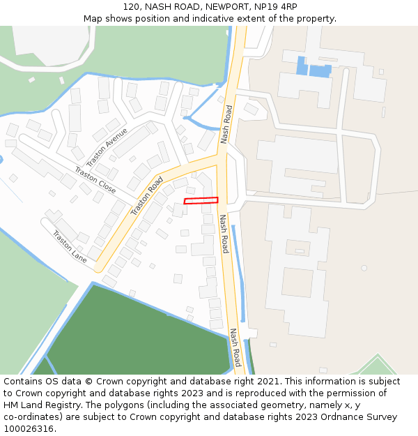 120, NASH ROAD, NEWPORT, NP19 4RP: Location map and indicative extent of plot