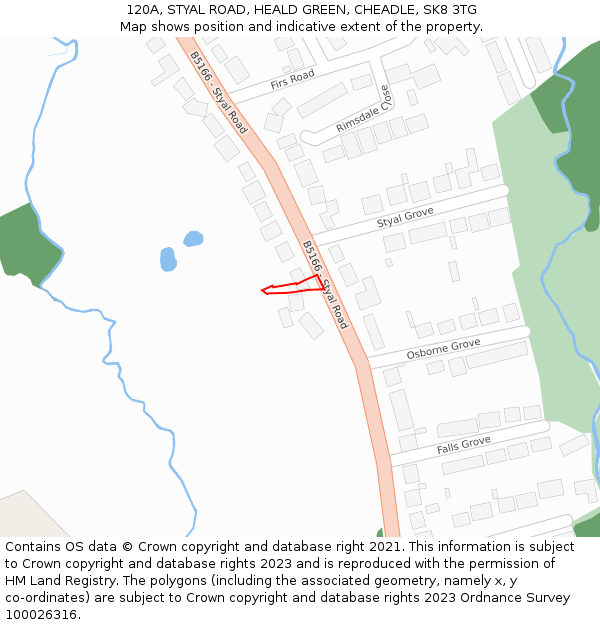 120A, STYAL ROAD, HEALD GREEN, CHEADLE, SK8 3TG: Location map and indicative extent of plot