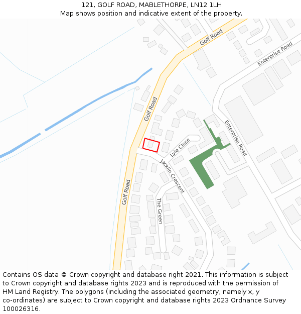 121, GOLF ROAD, MABLETHORPE, LN12 1LH: Location map and indicative extent of plot