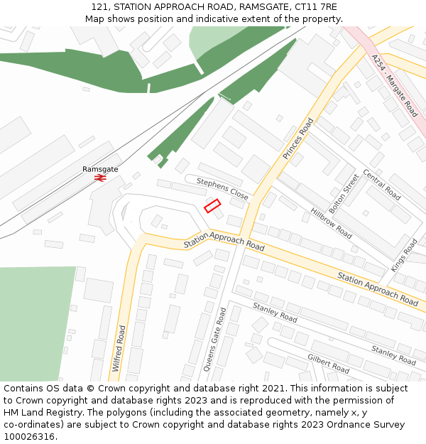 121, STATION APPROACH ROAD, RAMSGATE, CT11 7RE: Location map and indicative extent of plot