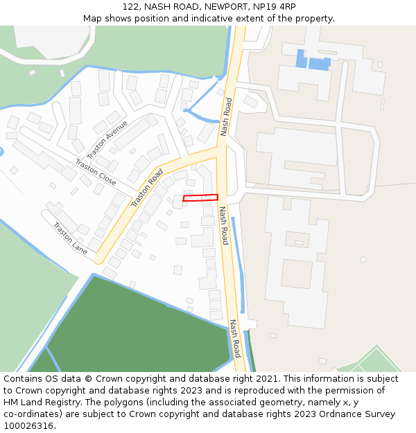 122, NASH ROAD, NEWPORT, NP19 4RP: Location map and indicative extent of plot