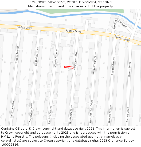 124, NORTHVIEW DRIVE, WESTCLIFF-ON-SEA, SS0 9NB: Location map and indicative extent of plot