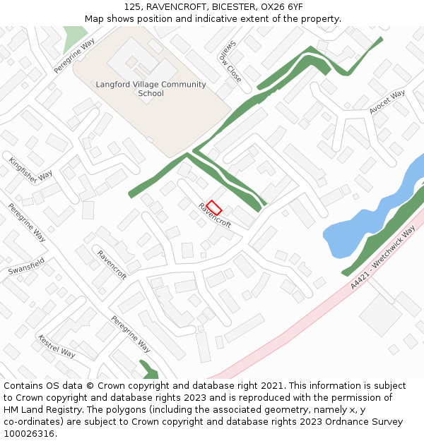 125, RAVENCROFT, BICESTER, OX26 6YF: Location map and indicative extent of plot