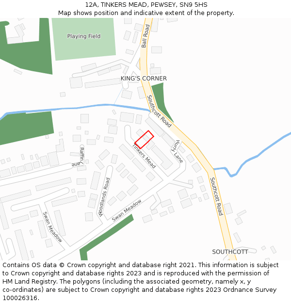 12A, TINKERS MEAD, PEWSEY, SN9 5HS: Location map and indicative extent of plot