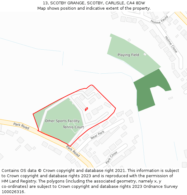 13, SCOTBY GRANGE, SCOTBY, CARLISLE, CA4 8DW: Location map and indicative extent of plot