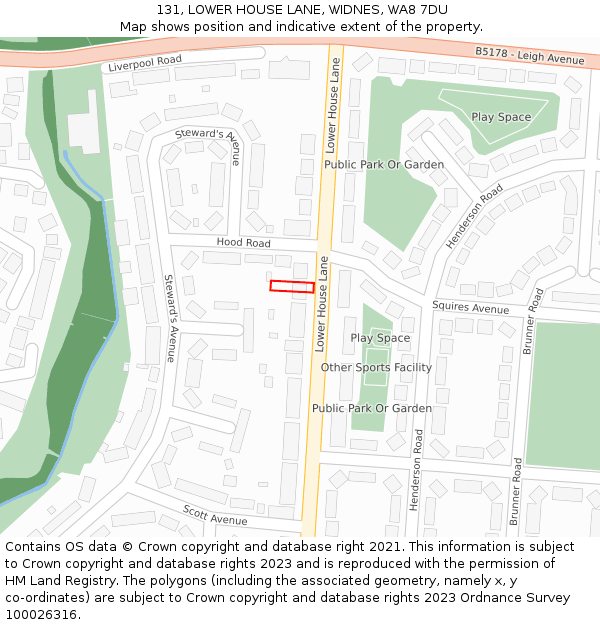 131, LOWER HOUSE LANE, WIDNES, WA8 7DU: Location map and indicative extent of plot